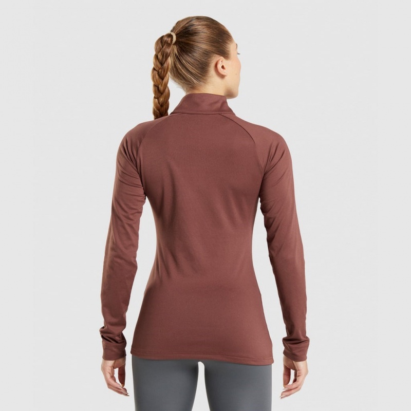Φουτερ Gymshark Αθλητικά 1/4 Zip καφε | 825TLQCRB