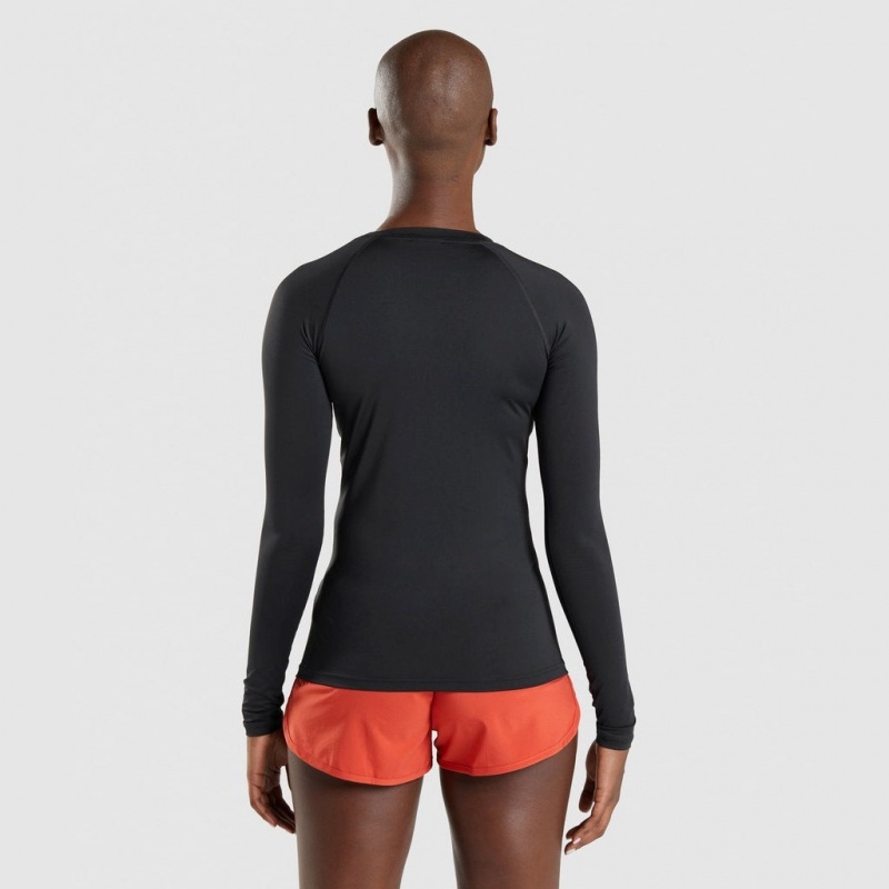μπλουζακια Gymshark Αθλητικά Baselayer Long Sleeve μαυρα | 056HCERBD