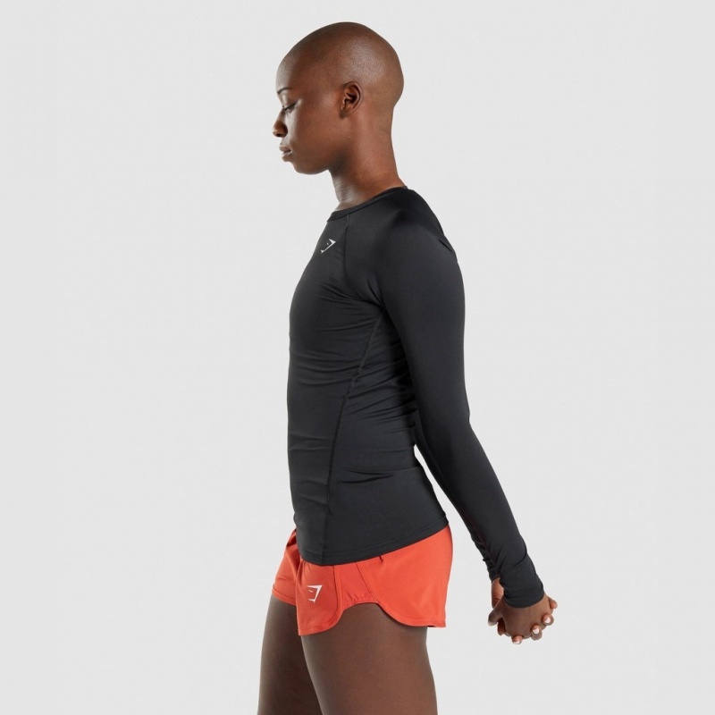 μπλουζακια Gymshark Αθλητικά Baselayer Long Sleeve μαυρα | 056HCERBD