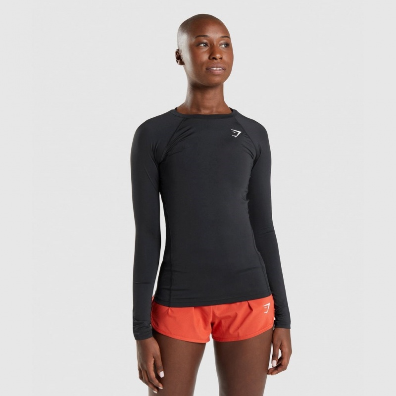 μπλουζακια Gymshark Αθλητικά Baselayer Long Sleeve μαυρα | 056HCERBD