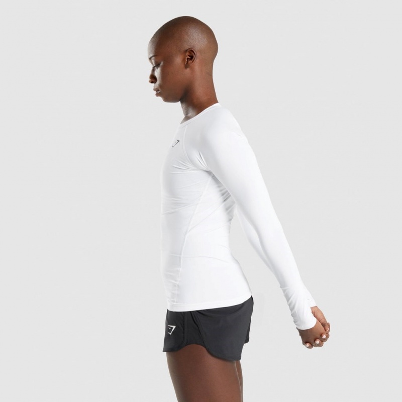 μπλουζακια Gymshark Αθλητικά Baselayer Long Sleeve ασπρα | 562JYNGQX