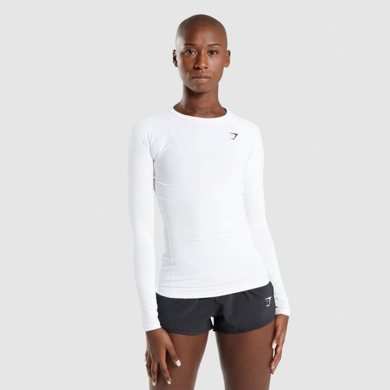 μπλουζακια Gymshark Αθλητικά Baselayer Long Sleeve ασπρα | 562JYNGQX