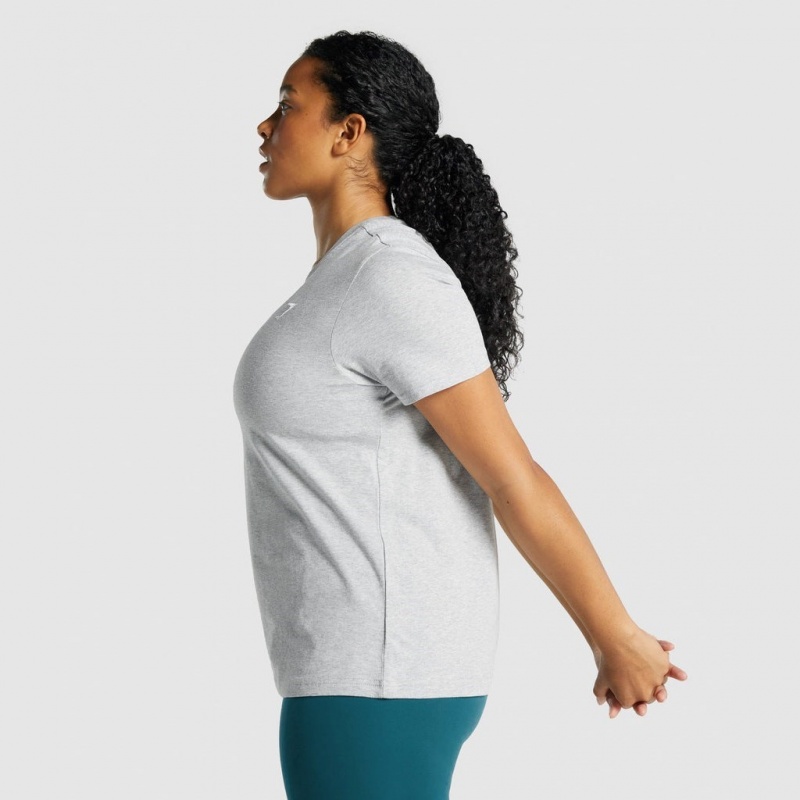 μπλουζακια Gymshark Αθλητικά Basic Tee ανοιχτο γκρι | 201BRWCGQ