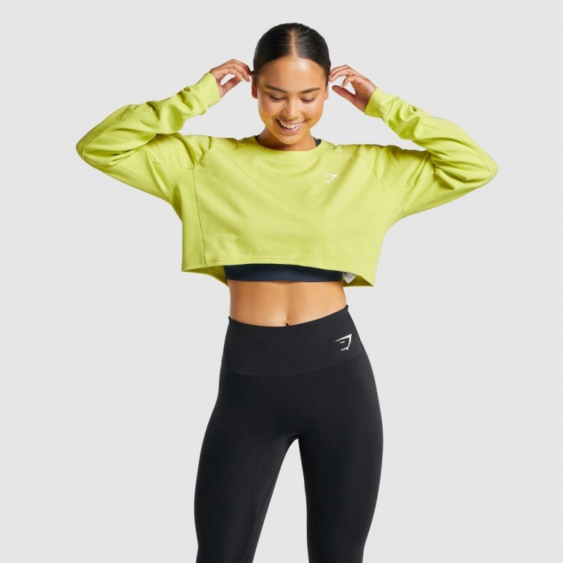 Πουλόβερ Gymshark Αθλητικά Cropped κίτρινα | 073CZYTGX