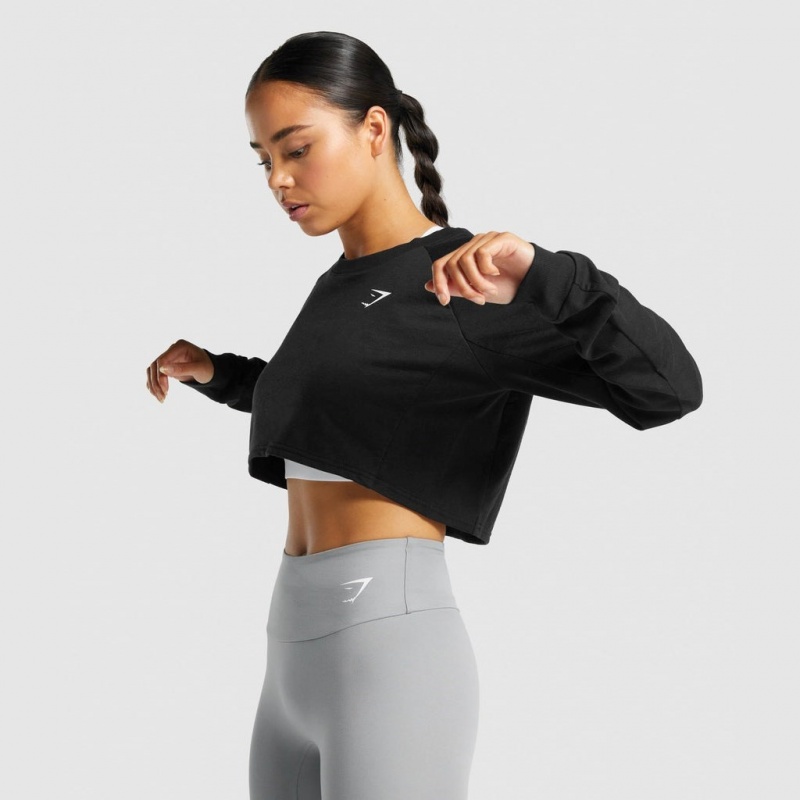 Πουλόβερ Gymshark Αθλητικά Cropped μαυρα | 180CLSTDH