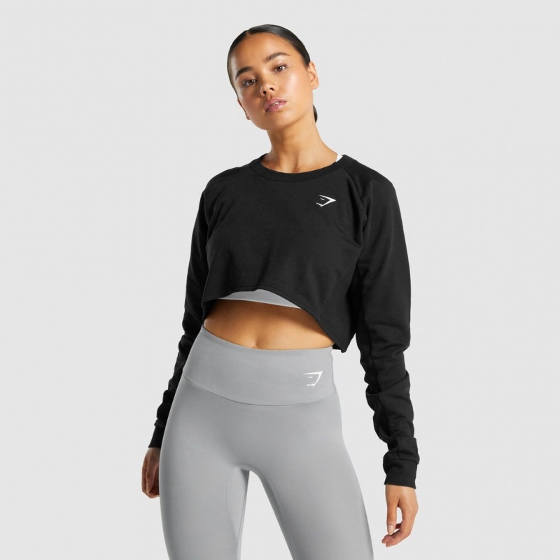 Πουλόβερ Gymshark Αθλητικά Cropped μαυρα | 180CLSTDH