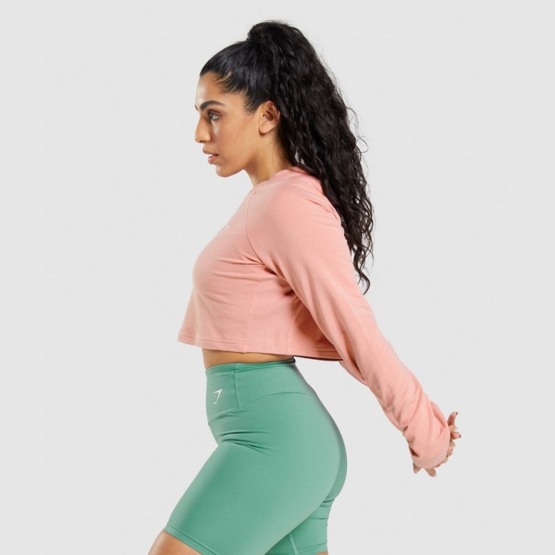 Πουλόβερ Gymshark Αθλητικά Cropped ροζ | 796FERWIU