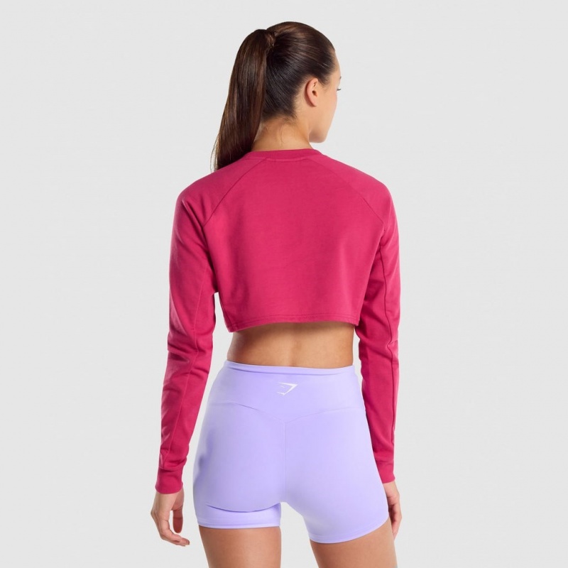 Πουλόβερ Gymshark Αθλητικά Cropped ροζ | 951JBCXAF