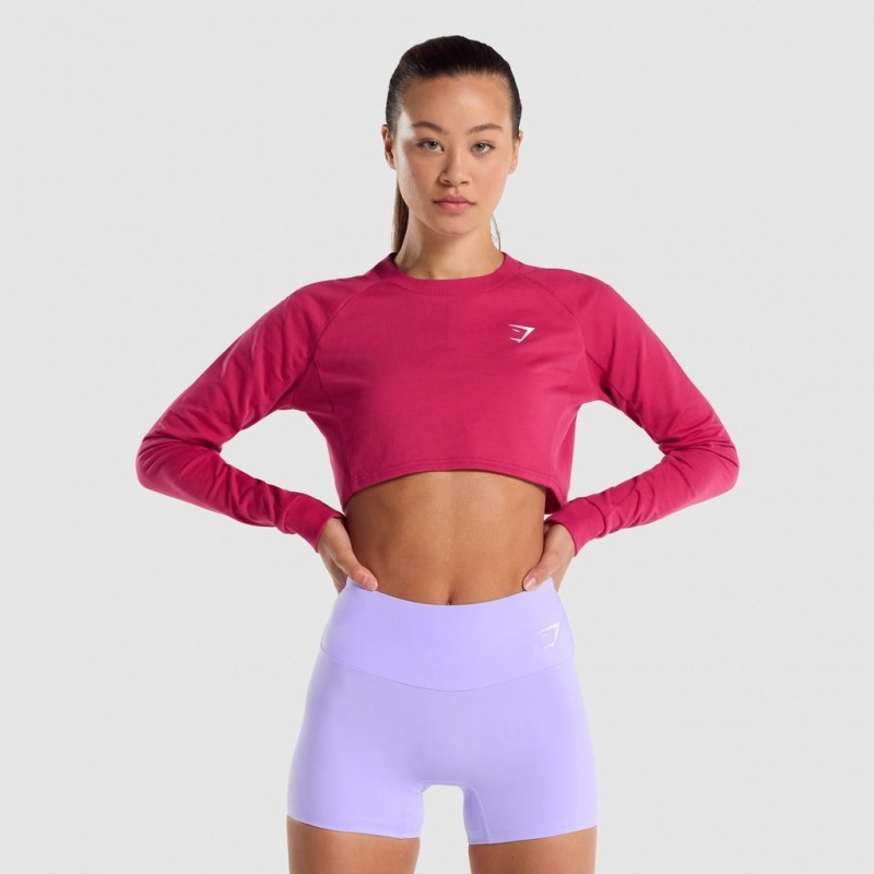 Πουλόβερ Gymshark Αθλητικά Cropped ροζ | 951JBCXAF