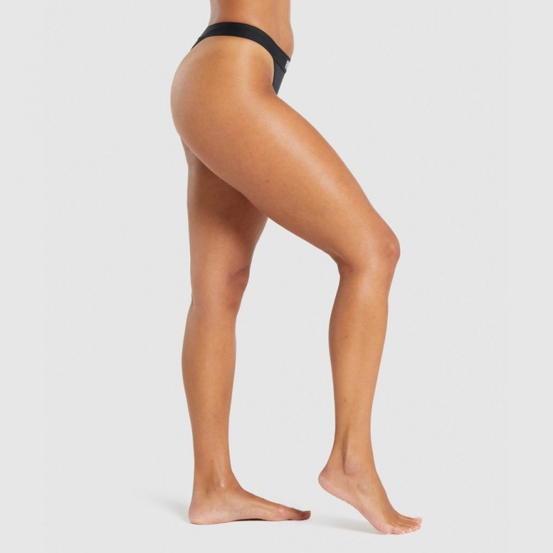 Στρινγκ Gymshark βαμβακερα High Rise μαυρα | 398CWNTIJ