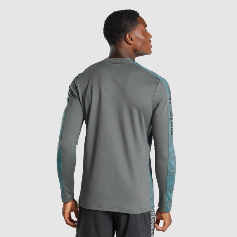 Φουτερ Gymshark Αθλητικά Long Sleeve Crew γκρι | 081YRUOSD