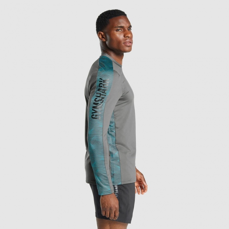 Φουτερ Gymshark Αθλητικά Long Sleeve Crew γκρι | 081YRUOSD