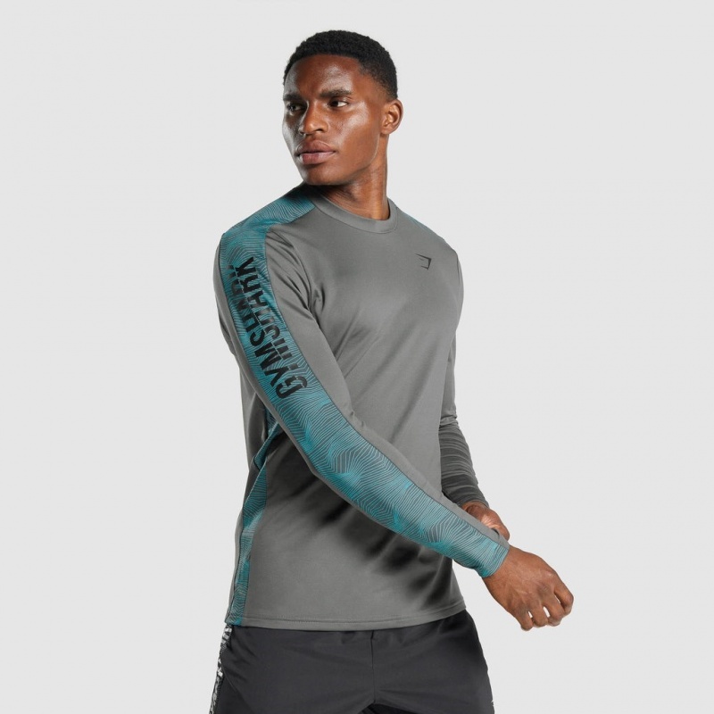 Φουτερ Gymshark Αθλητικά Long Sleeve Crew γκρι | 081YRUOSD