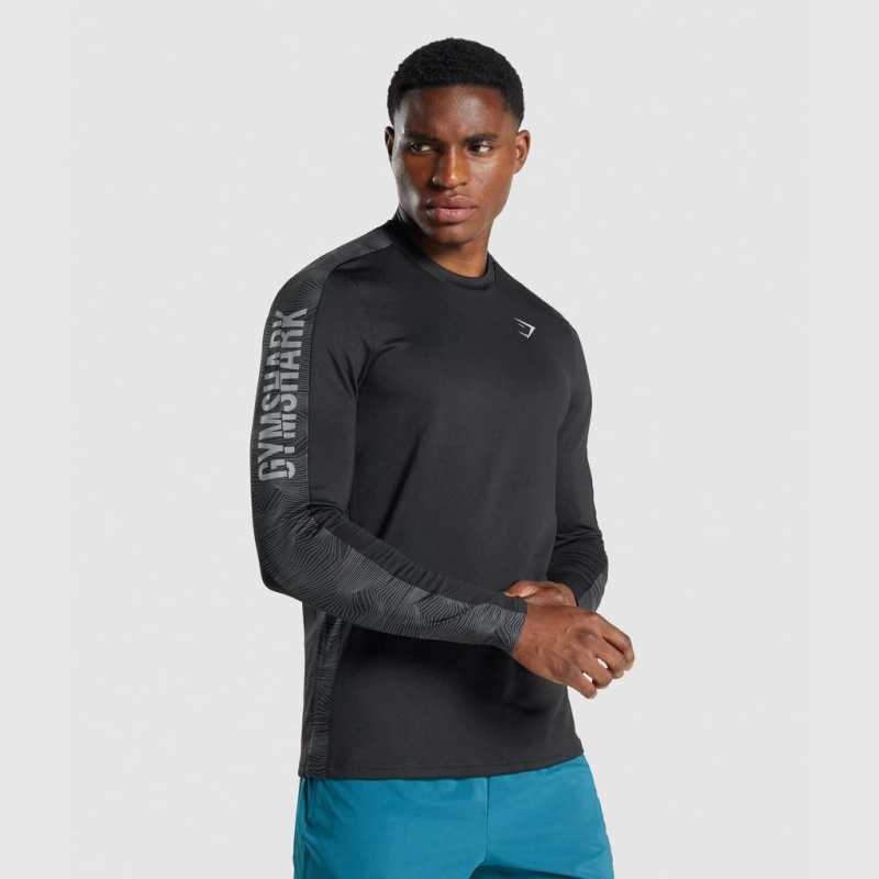 μπλουζακια Gymshark Αθλητικά Long Sleeve Crew μαυρα | 675VPIGAY