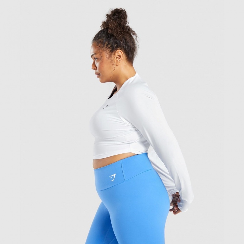 μπλουζακια Gymshark Αθλητικά Long Sleeve Crop ασπρα | 930SIHDPT