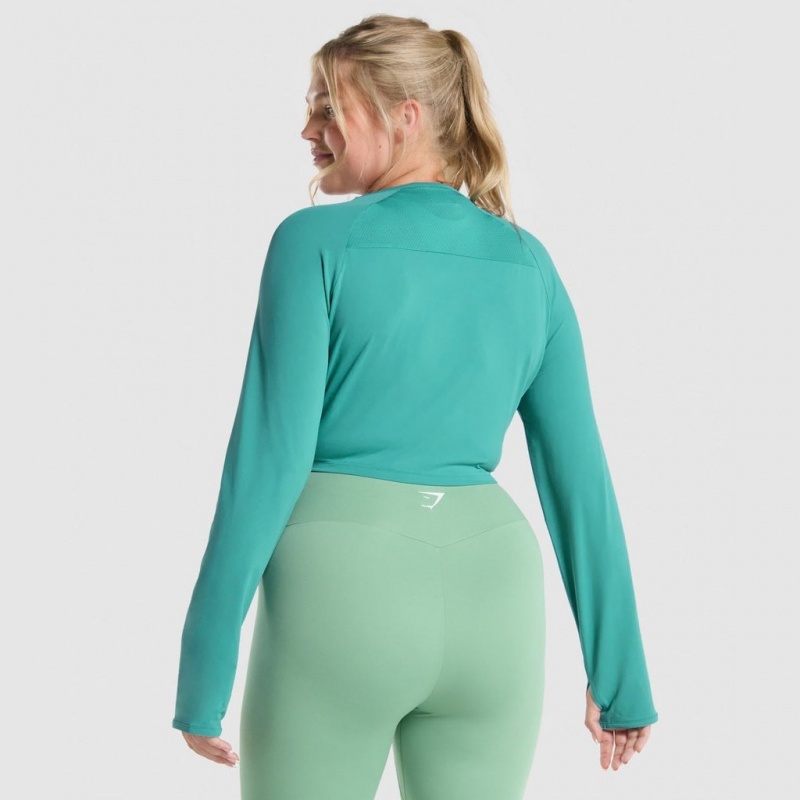 μπλουζακια Gymshark Αθλητικά Long Sleeve Teal | 219DLWOTU