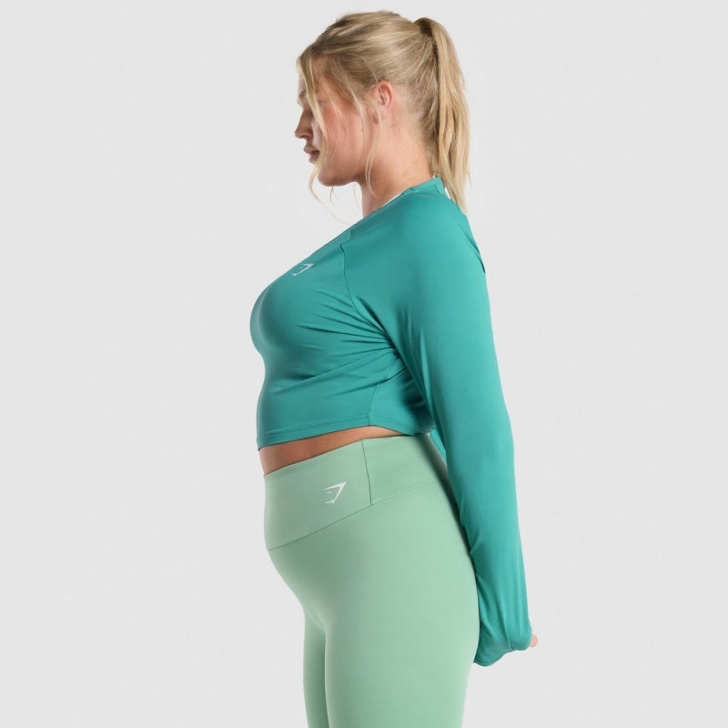 μπλουζακια Gymshark Αθλητικά Long Sleeve Teal | 219DLWOTU