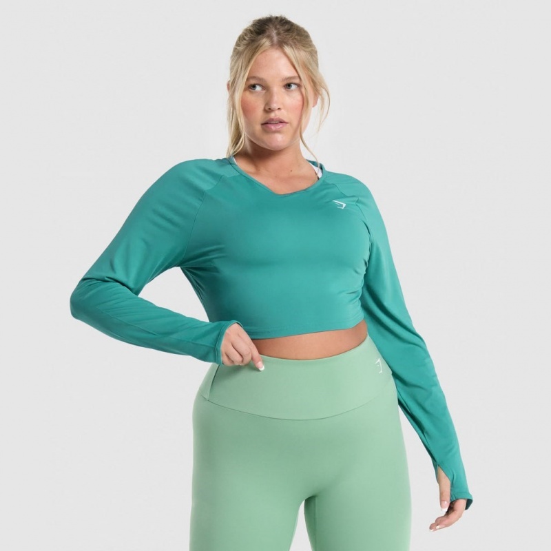 μπλουζακια Gymshark Αθλητικά Long Sleeve Teal | 219DLWOTU