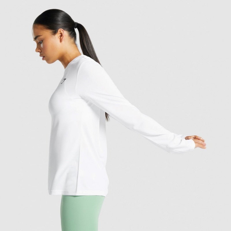 μπλουζακια Gymshark Αθλητικά Long Sleeve ασπρα | 283JUYXHQ