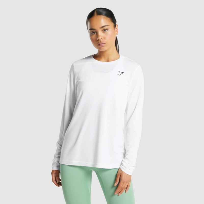 μπλουζακια Gymshark Αθλητικά Long Sleeve ασπρα | 283JUYXHQ