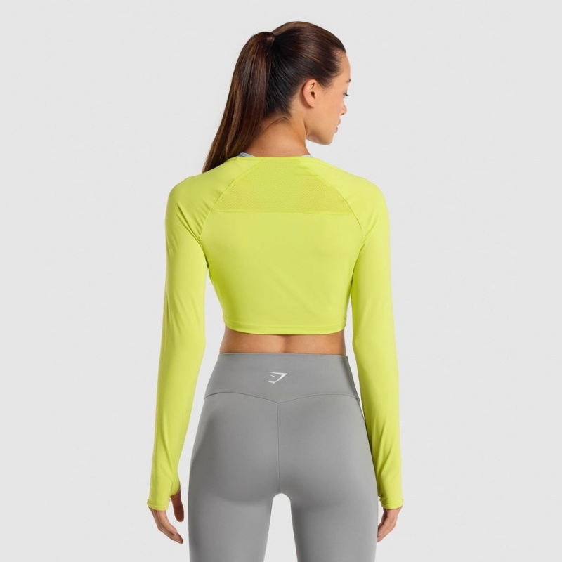 μπλουζακια Gymshark Αθλητικά Long Sleeve κίτρινα | 704TUYEAD