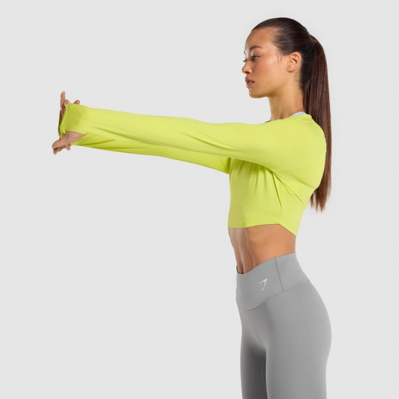 μπλουζακια Gymshark Αθλητικά Long Sleeve κίτρινα | 704TUYEAD