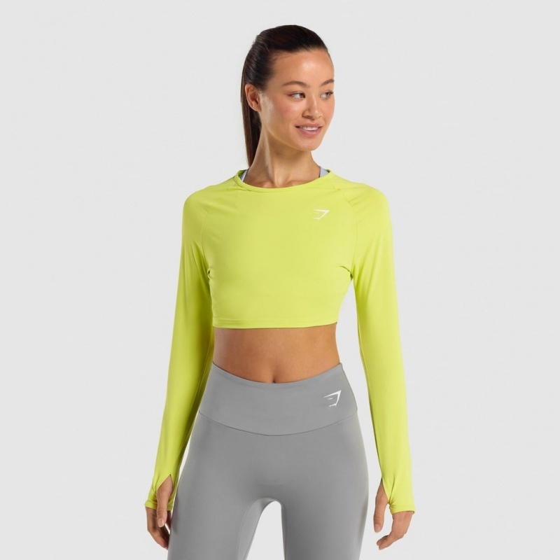 μπλουζακια Gymshark Αθλητικά Long Sleeve κίτρινα | 704TUYEAD