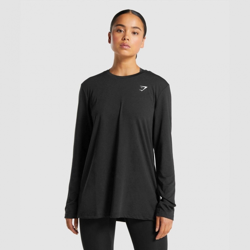 μπλουζακια Gymshark Αθλητικά Oversized Long Sleeve μαυρα | 286HIALCW