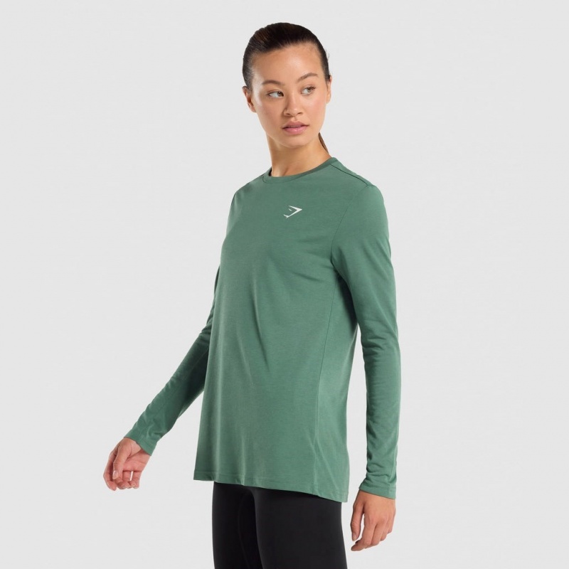 μπλουζακια Gymshark Αθλητικά Oversized Long Sleeve πρασινο | 921JTKVYL