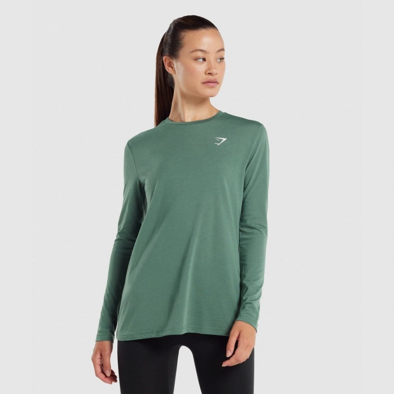 μπλουζακια Gymshark Αθλητικά Oversized Long Sleeve πρασινο | 921JTKVYL