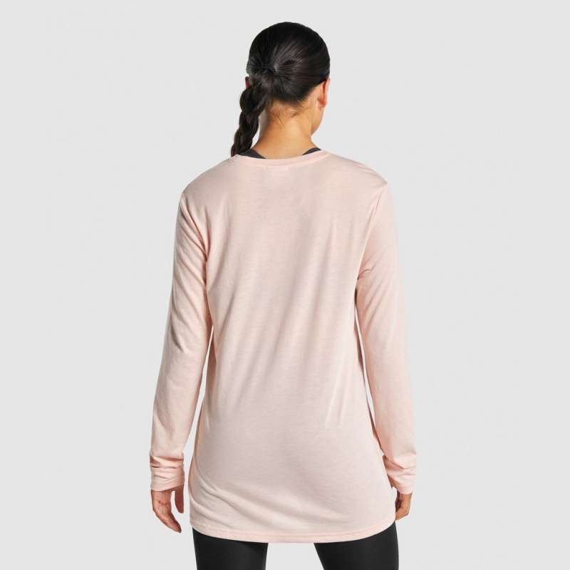 μπλουζακια Gymshark Αθλητικά Oversized Long Sleeve ανοιχτο ροζ | 136YUDEQT
