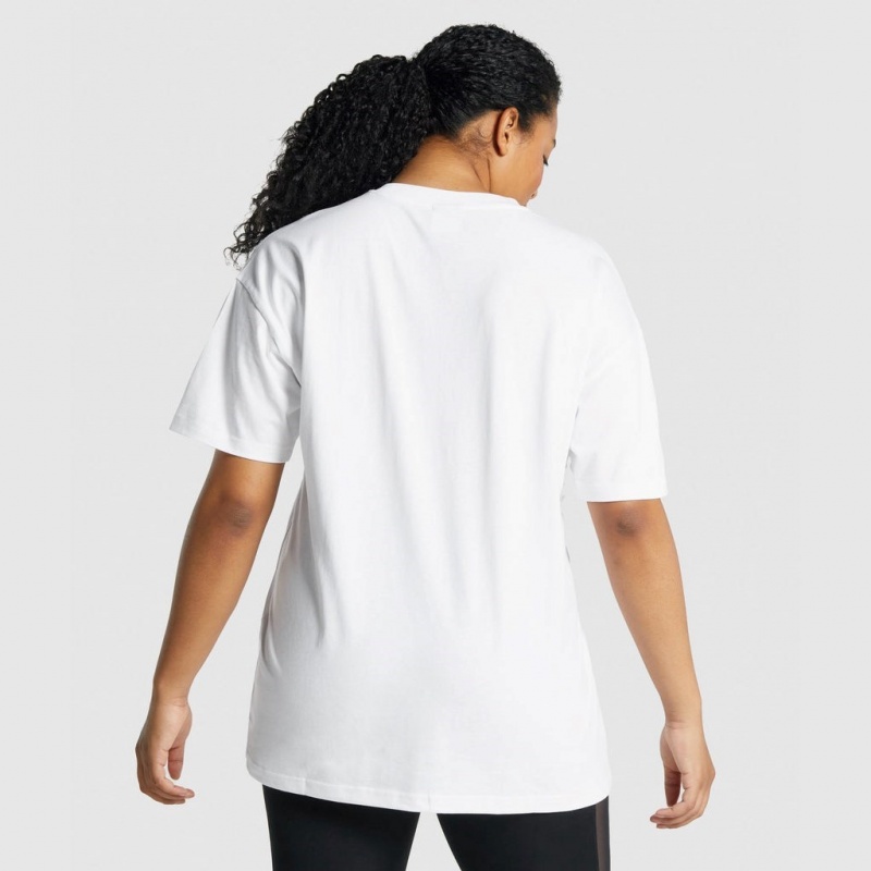μπλουζακια Gymshark Αθλητικά Oversized ασπρα | 043WYGMAK