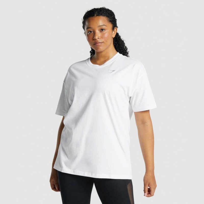 μπλουζακια Gymshark Αθλητικά Oversized ασπρα | 043WYGMAK