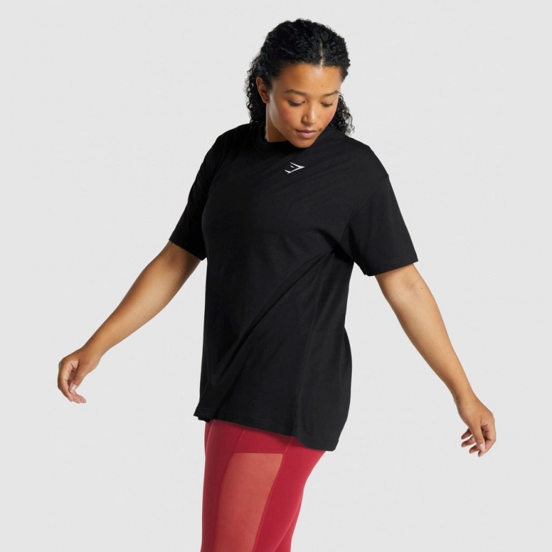 μπλουζακια Gymshark Αθλητικά Oversized μαυρα | 420EJXWCD