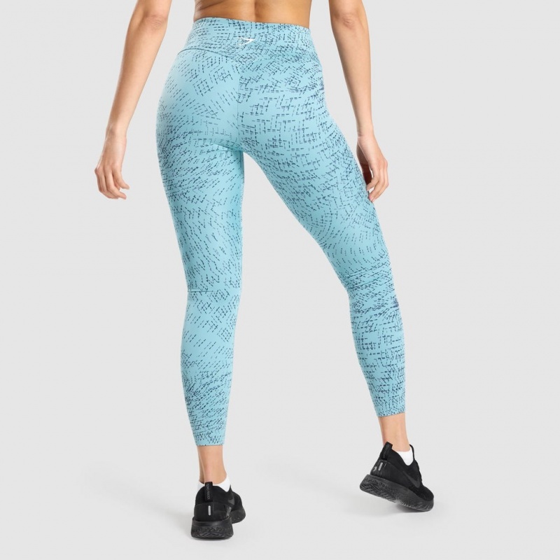 Κολαν Gymshark Αθλητικά Teal Print | 865PUJTSI