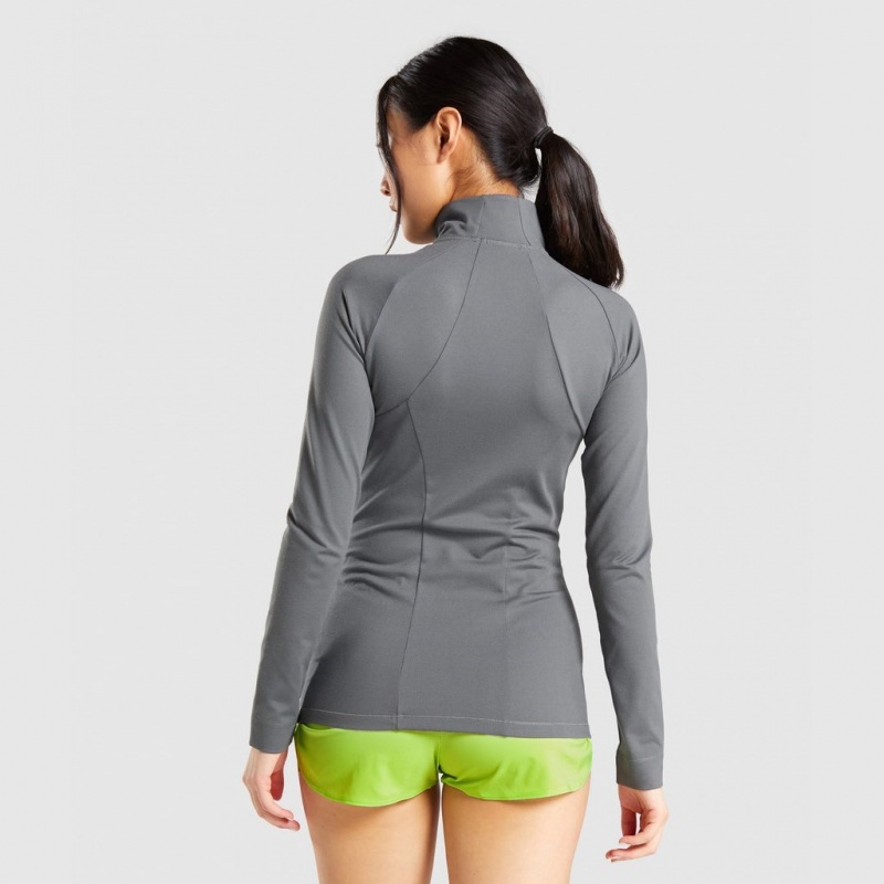 Μπουφαν Gymshark Αθλητικά Zip Up Charcoal | 419WEUHKF