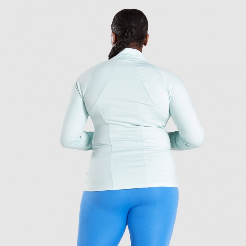 Μπουφαν Gymshark Αθλητικά Zip Up ανοιχτο πρασινο | 769QRLEXH