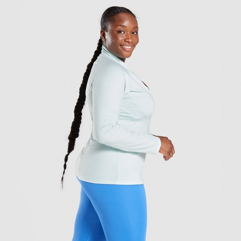 Μπουφαν Gymshark Αθλητικά Zip Up ανοιχτο πρασινο | 769QRLEXH