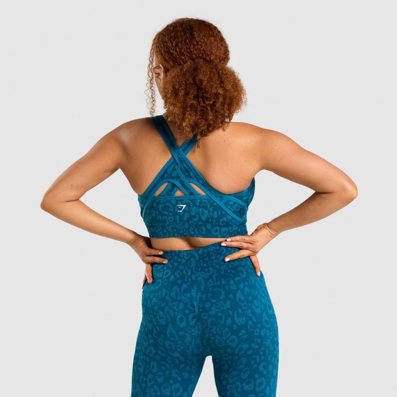 Αθλητικο Σουτιεν Gymshark Adapt Animal Seamless Teal | 516VGKJNX