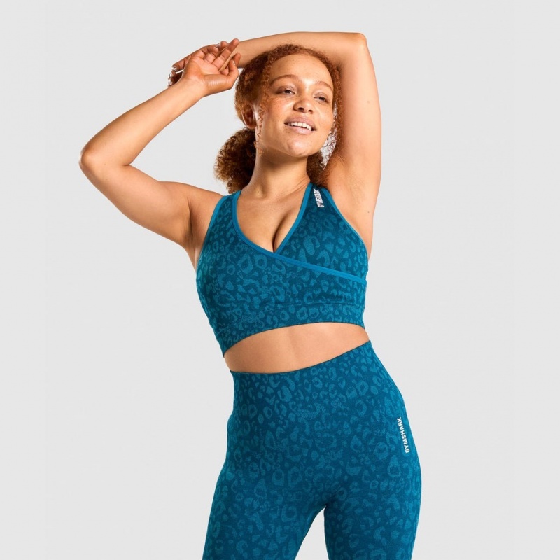 Αθλητικο Σουτιεν Gymshark Adapt Animal Seamless Teal | 516VGKJNX
