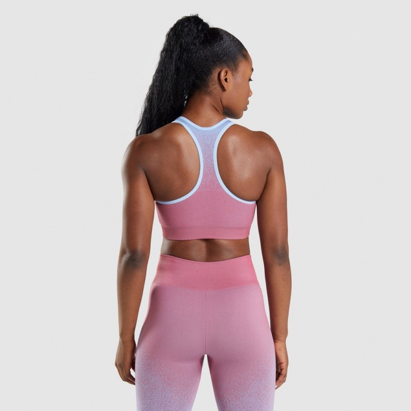 Αθλητικο Σουτιεν Gymshark Adapt Ombre Seamless ροζ ροζ ανοιχτο μπλε | 017HZRMEC