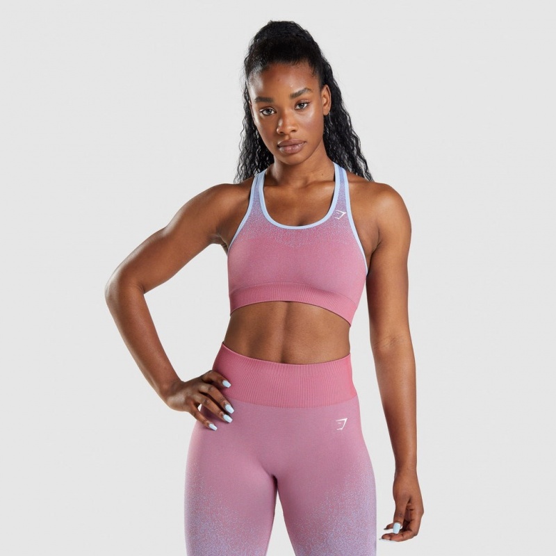 Αθλητικο Σουτιεν Gymshark Adapt Ombre Seamless ροζ ροζ ανοιχτο μπλε | 017HZRMEC