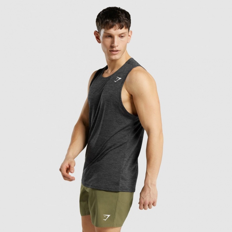 αμανικα μπλουζακια Gymshark Arrival Marl μαυρα | 680HYPLKO