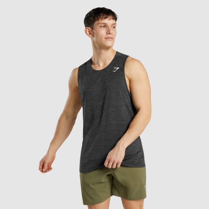 αμανικα μπλουζακια Gymshark Arrival Marl μαυρα | 680HYPLKO