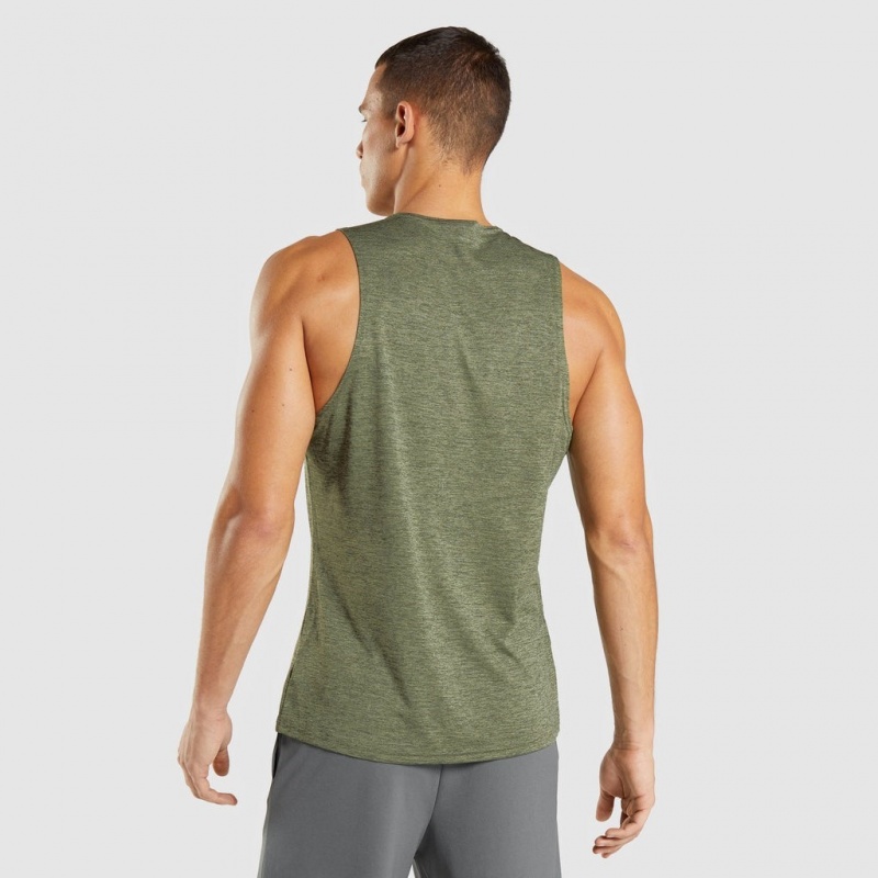 αμανικα μπλουζακια Gymshark Arrival Slim Marl Ελιά Ελιά | 495EDIQYF