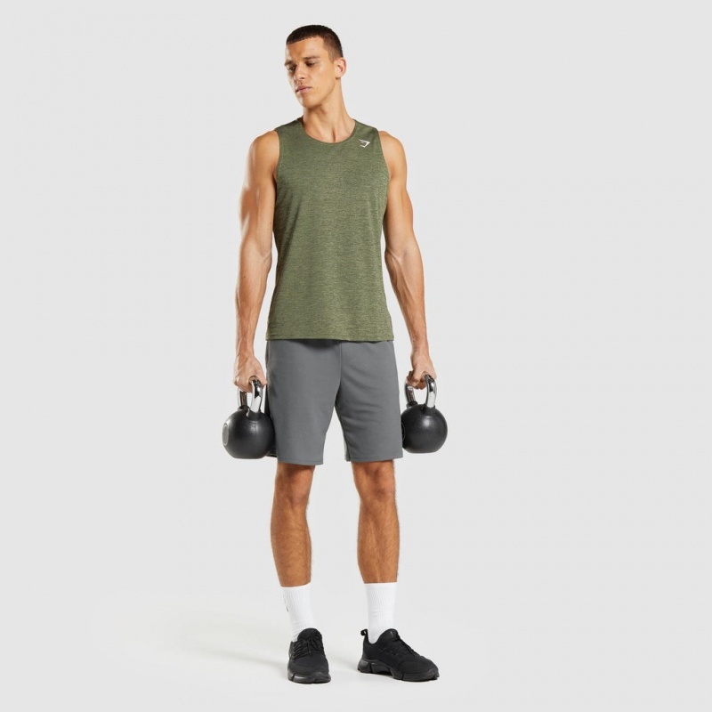 αμανικα μπλουζακια Gymshark Arrival Slim Marl Ελιά Ελιά | 495EDIQYF