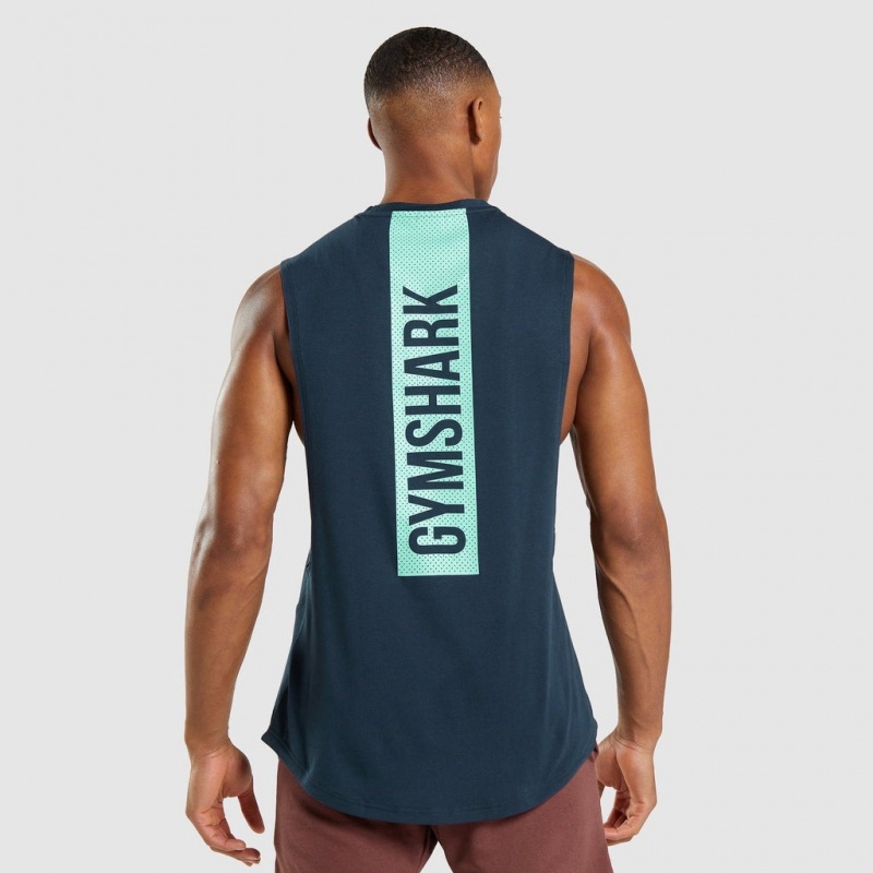 αμανικα μπλουζακια Gymshark Bold Drop Arm σκουρο μπλε | 329PFKIVQ