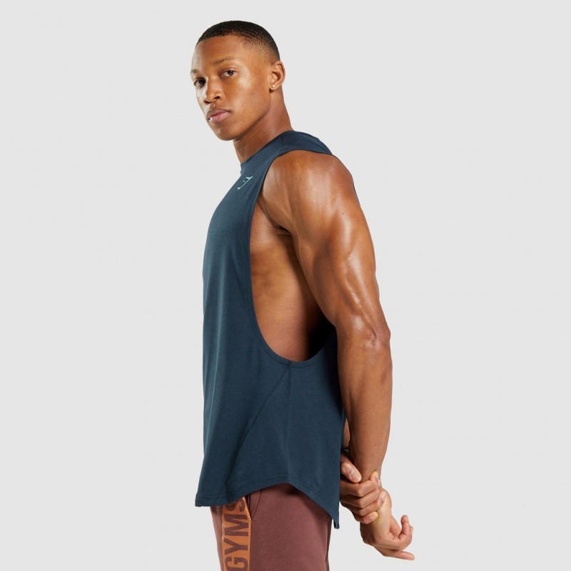 αμανικα μπλουζακια Gymshark Bold Drop Arm σκουρο μπλε | 329PFKIVQ