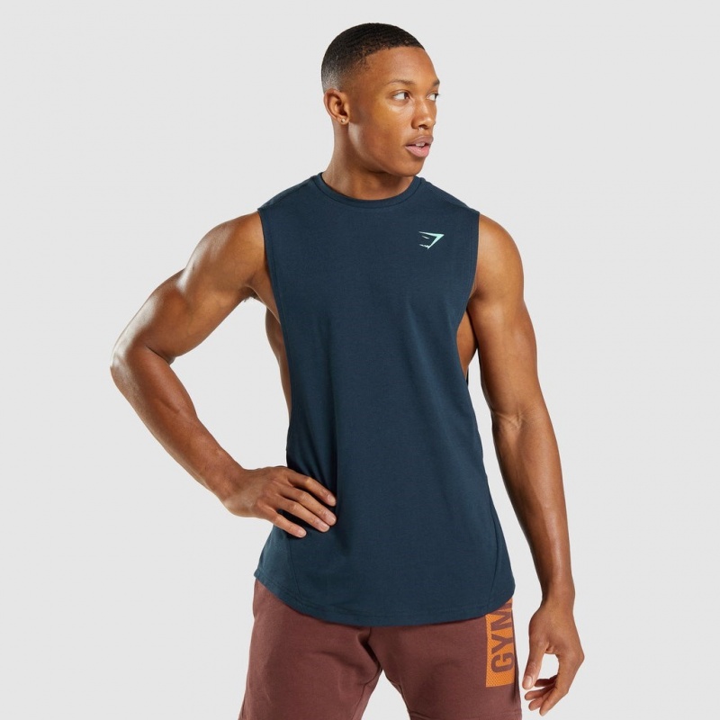 αμανικα μπλουζακια Gymshark Bold Drop Arm σκουρο μπλε | 329PFKIVQ