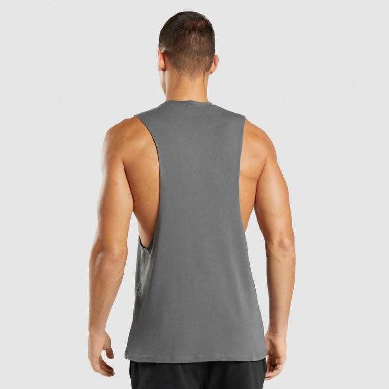 αμανικα μπλουζακια Gymshark Central Drop Arm Charcoal | 370CYRWHV